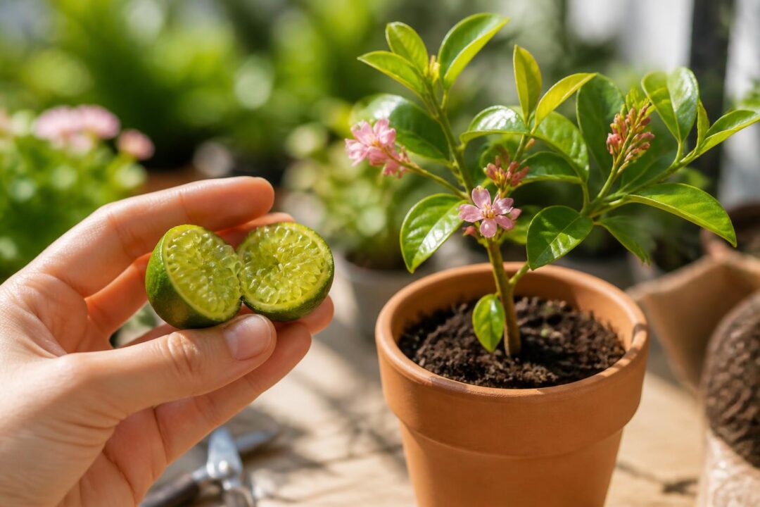 découvrez le goût unique du citron caviar et plantez facilement votre citronnier rose bio en pot, prêt à être cultivé chez vous pour une expérience fruitée et naturelle.