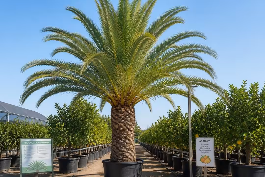 découvrez notre guide complet pour acheter un dattier des canaries phoenix canariensis dans une pépinière spécialisée en agrumes. conseils, entretien et culture pour réussir votre plantation.