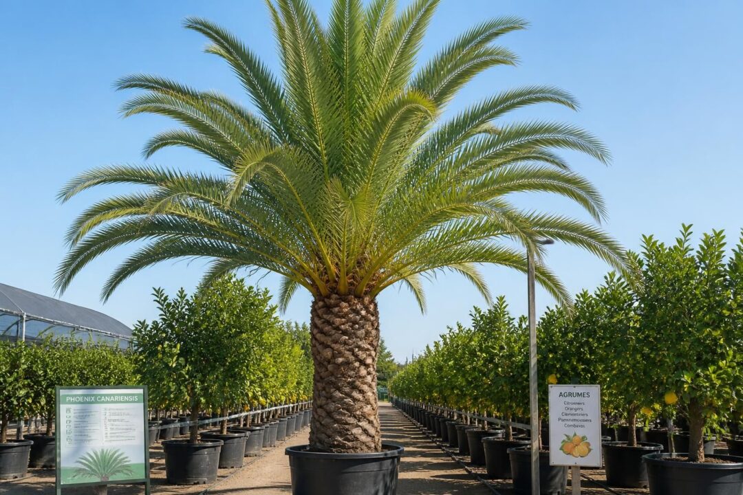 découvrez notre guide complet pour acheter un dattier des canaries phoenix canariensis dans une pépinière spécialisée en agrumes. conseils, entretien et culture pour réussir votre plantation.