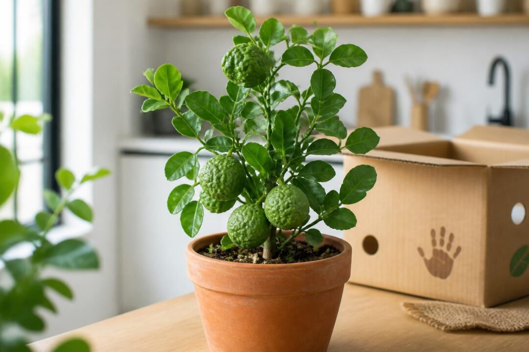 découvrez notre coumbava bio en pot, un agrume unique au parfum intense de combava lime kaffir, cultivé naturellement et livré directement chez vous pour sublimer vos plats.