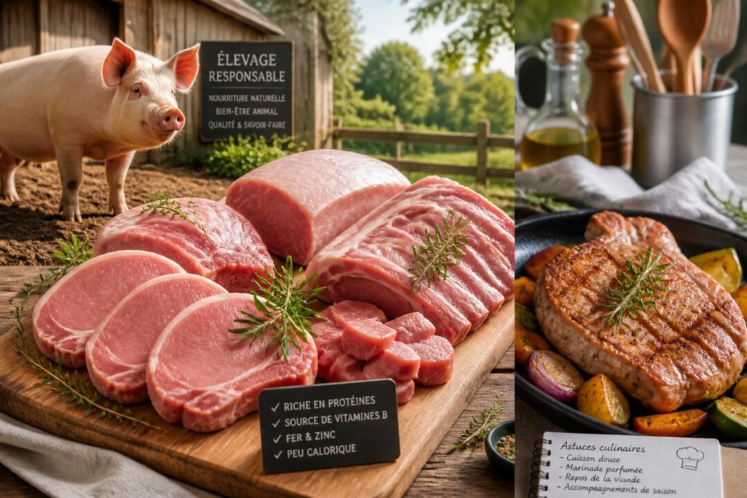découvrez tout sur la viande de porc : ses origines, ses bienfaits pour la santé et nos astuces culinaires pour sublimer vos plats.