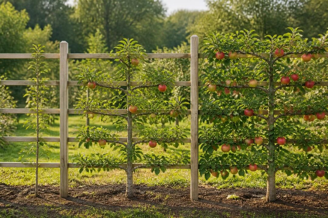 découvrez tout ce qu'il faut savoir sur les arbres fruitiers en espalier, de la plantation du jeune plant à l'entretien et la maturation de l'arbre adulte pour un jardin fruitier réussi.