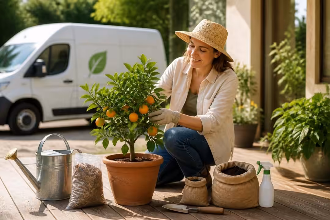 découvrez nos conseils bio pour l'entretien facile de votre mandarinier en pot et profitez de la livraison à domicile pour un jardinage pratique et écologique.