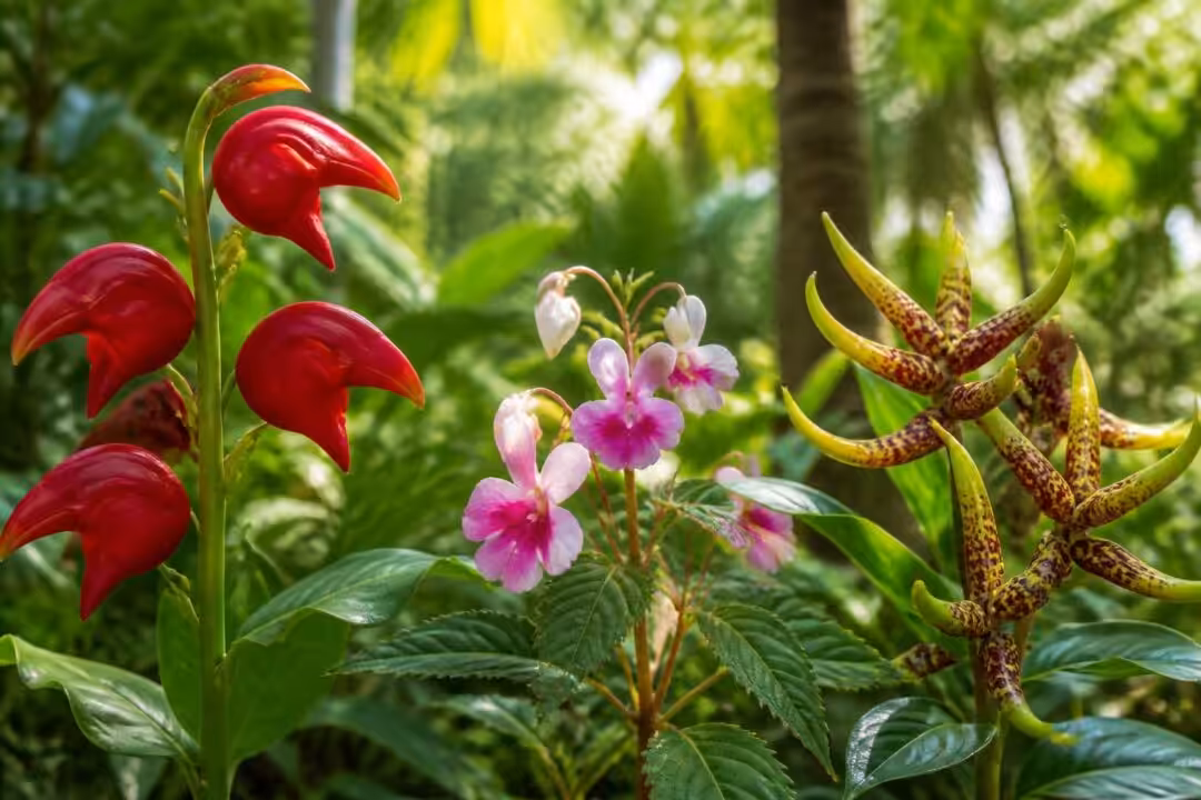 découvrez le bec de perroquet, l'impatience de zanzibar et le niam-niam, des plantes aux noms surprenants et fascinants, et apprenez à les reconnaître et les cultiver.