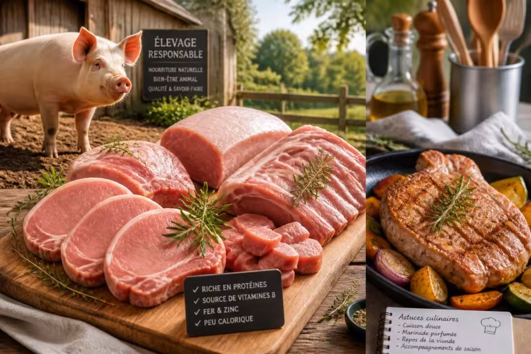 découvrez tout sur la viande de porc : ses origines, ses bienfaits pour la santé et nos astuces culinaires pour sublimer vos plats.