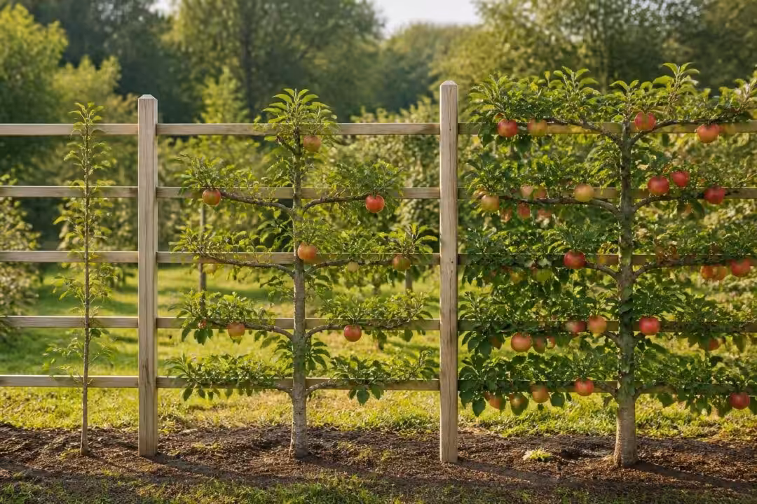 découvrez tout ce qu'il faut savoir sur les arbres fruitiers en espalier, de la plantation du jeune plant à l'entretien et la maturation de l'arbre adulte pour un jardin fruitier réussi.