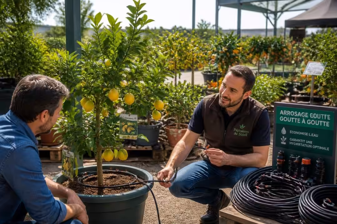 découvrez notre sélection d'arrosages adaptés pour citronnier 4 saisons, disponibles en pépinière spécialisée en agrumes. assurez la santé et la croissance optimale de vos citronniers avec nos solutions d'arrosage efficaces.