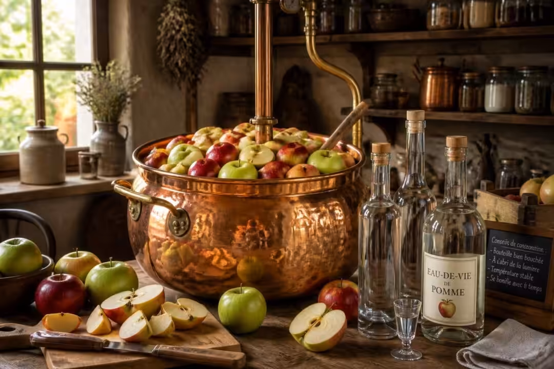 découvrez une recette simple pour faire de l'eau de vie de pomme chez vous, accompagnée de conseils pratiques pour bien la conserver et en préserver toutes les saveurs.