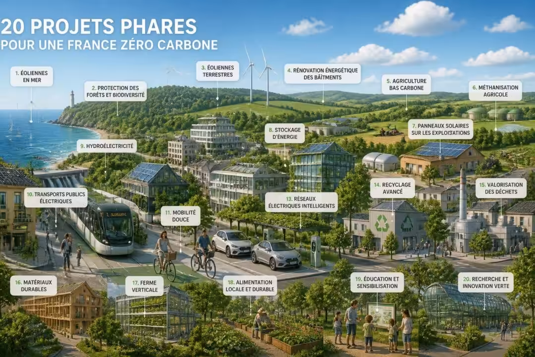 découvrez les 20 projets phares qui propulsent la france vers un avenir zéro carbone, alliant innovation, écologie et développement durable.